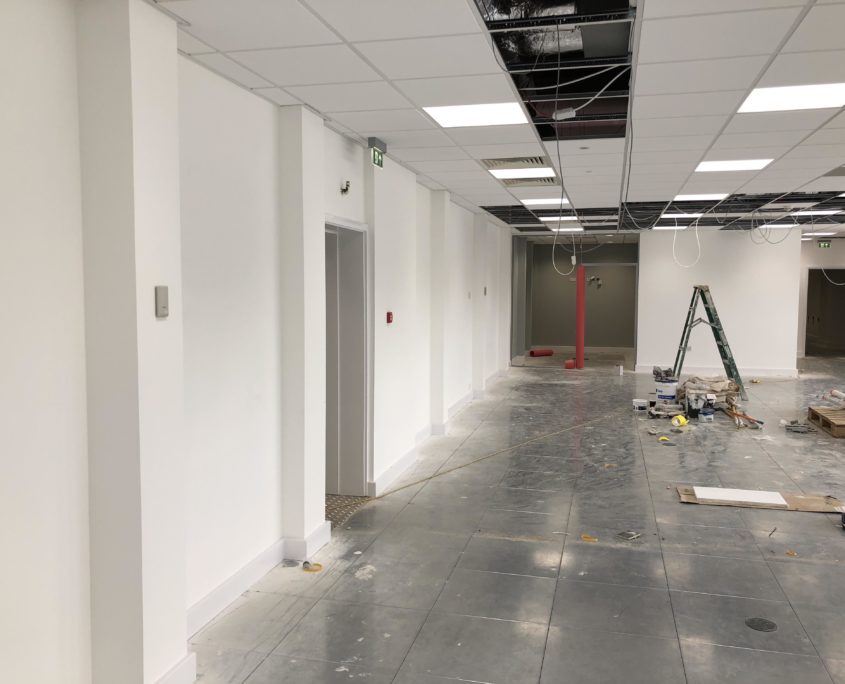 mf-ceiling-7 Suspended ceiling with recessed lighting in a Swindon office