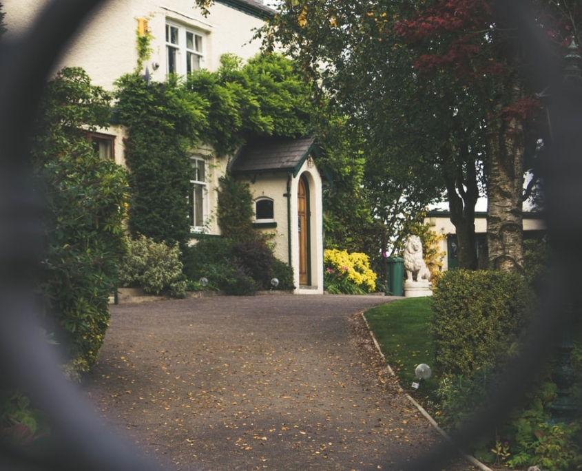 house gate picture of front door through house gate