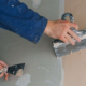 plasterer during a job