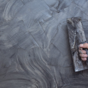 Plastering with grey Venetian Plaster