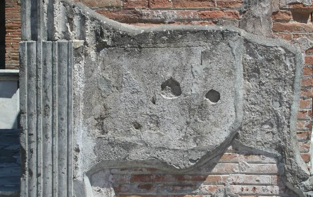 Lime plaster on a wall in Pompeii